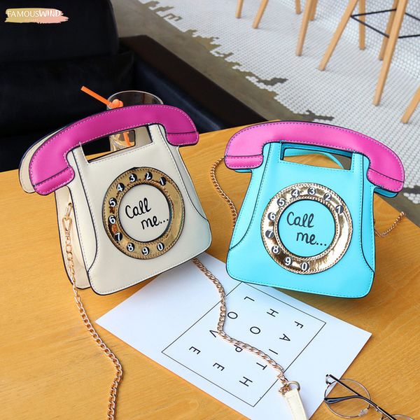 

womens fashion handbags new fashion pu telephone style creative funny shoulder bag personalized phone messenger bag