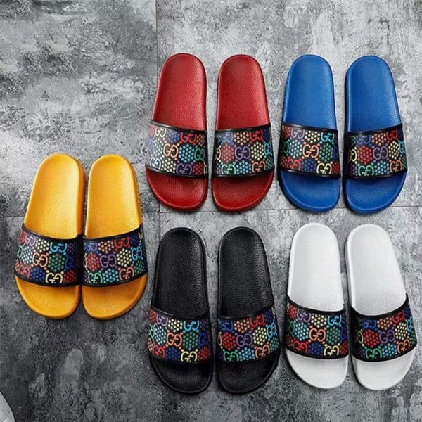 

luxury designer slipper rubber sandals beach slide men gear bottoms striped sandals causal non-slip summer huaraches flip flops, Black