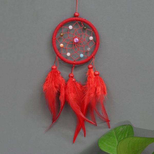 

handmade indian dream catcher hanging with rattan bead feathers wall car decoration ornament dreamcatcher fping