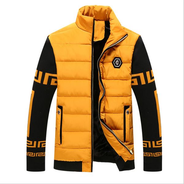 

2018 новая одежда зимняя куртка мужчины теплый причинно parkas хлопок пластинчатые воротник зимняя куртка мужской проложенный шинель верхняя, Tan;black