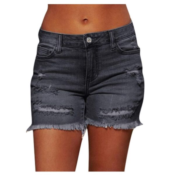 

women's jeans 2021 summer denim shorts women jean female ripped hole with pockets casual, Blue