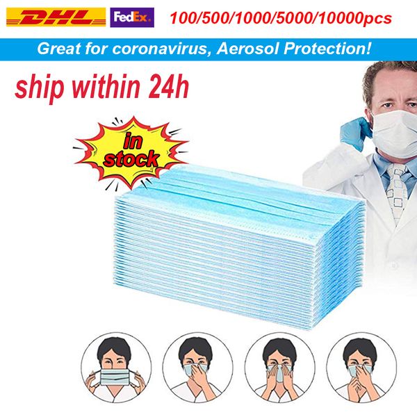 

50шт антивирус одноразовый рот лицо анти-пыль 3 фильтр рот-маска c-вирус нетканый коронавирус маска