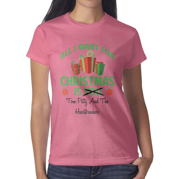 

tom petty heartbreakers xmas pink womens t shirt,shirts,t shirts,tee shirts printing personalised crazy champion casual t shirt, White