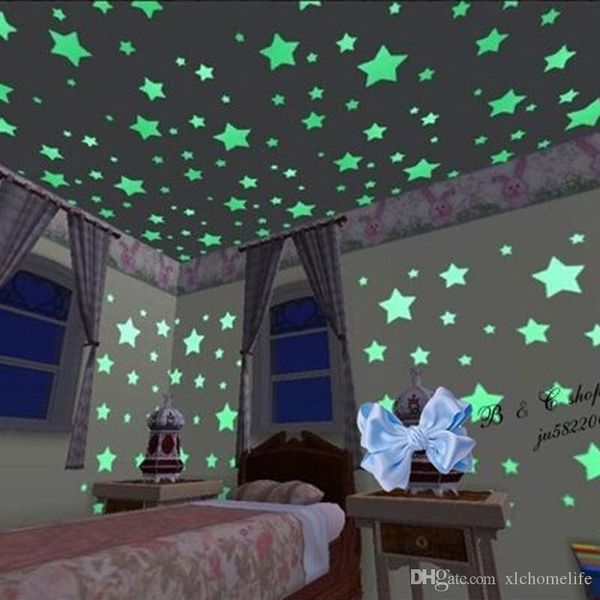 3cm Glow In The Dark Moon Stars Planet Wall Ceiling Decor