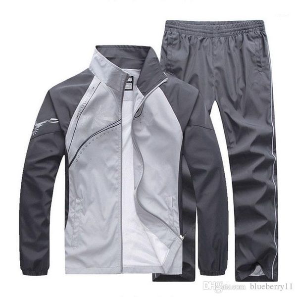 

men's tracksuits men's patchwork sportswear coats jackets+pants sets mens hoodies and sweatshirts outwear suits1, Gray