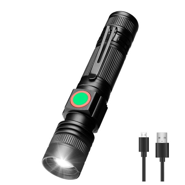 

led usb new pattern t6 light flexible focusing flashlight outdoors cycling lighting mini- aluminium alloy flashlight