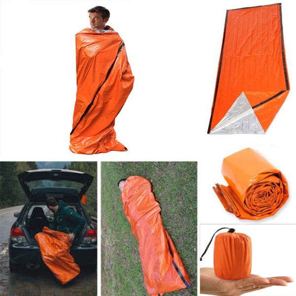 

outdoor life emergency sleeping bag thermal keep warm waterproof mylar first aid emergency blanke camping survival gear