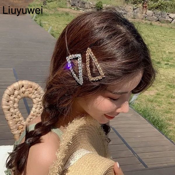 

fashion bling crystal hairpins headwear for women girls rhinestone hair clips bobby pins barrette accessories, Golden;white