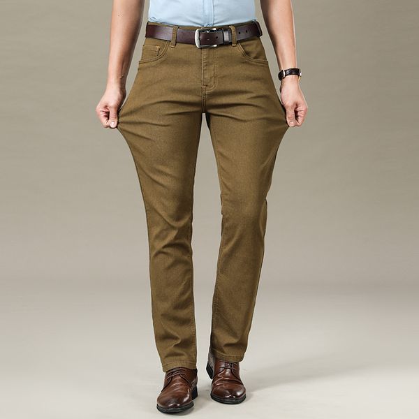 

men's jeans available advanced stretch loose straigh classic straight business work casual long pants streetwear, Blue