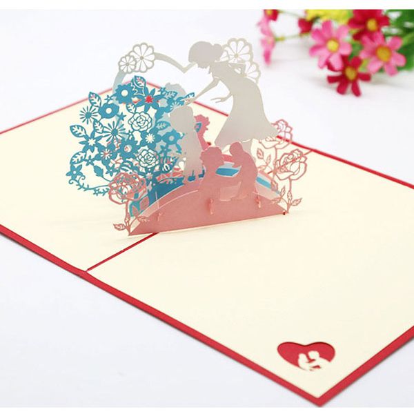 

3d cube life flowers mother's day greeting cards thanksgiving blessing mom baby handmade postcard ing