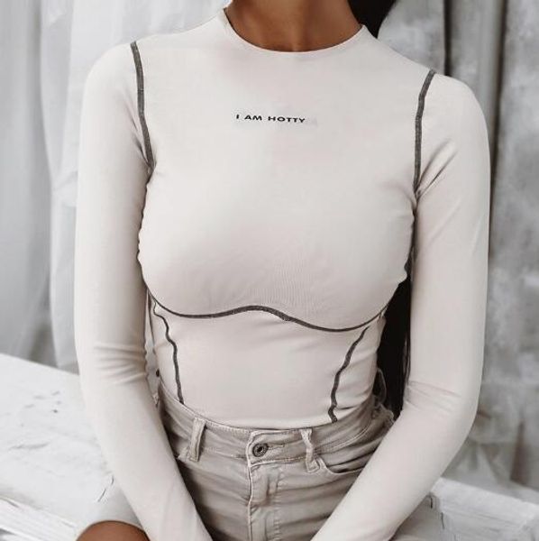 

new women's stitching letter printed long-sleeved jumpsuit, Black;white