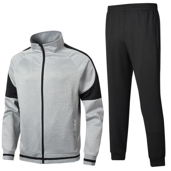 

running sets spring autumn men sportswear suit sweatshirt men's patchwork sporting jackets + pants 2pcs tracksuit man clothing, Black;blue