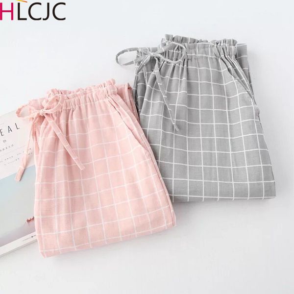 

new plaid cotton loose ladies pajama pants pyjama trousers women men sleep bottoms lounge wear sleep pants spring summer, Black;red