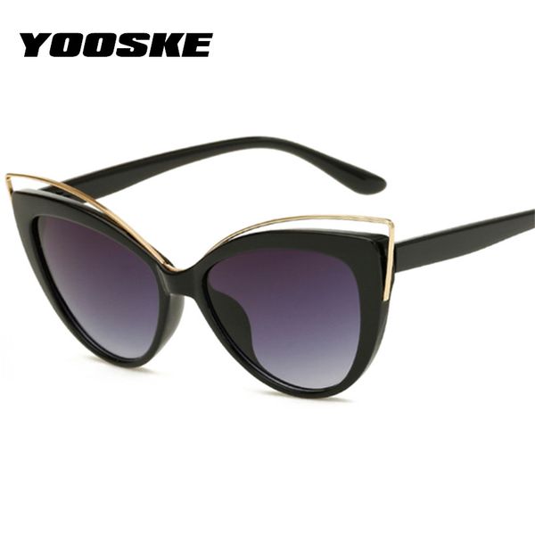 

yooske cat eye sunglasses women fashion brand design gradient sun glasses shades ladies eyewear uv400, White;black