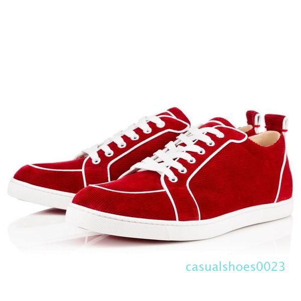 

paris red bottom casual shoes low fashion sneakers skateboard shoes flat trainers size 35-47 c23, Black