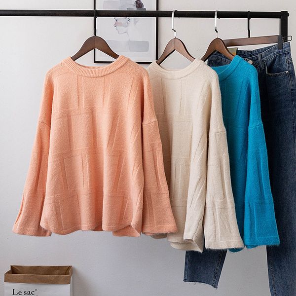 

women vintage o neck oversized thick sweater korean style ladies knitted loose pullover jumpers autumn winter pull femme q9297, White;black