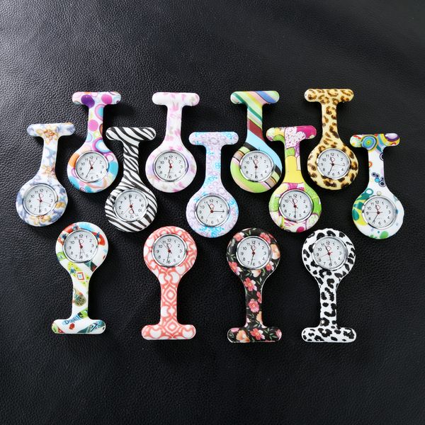 

silicone nurse watch medical nurse watches colorful printed pattern fob quartz watch doctor watch pocket medical watches 1000pcs