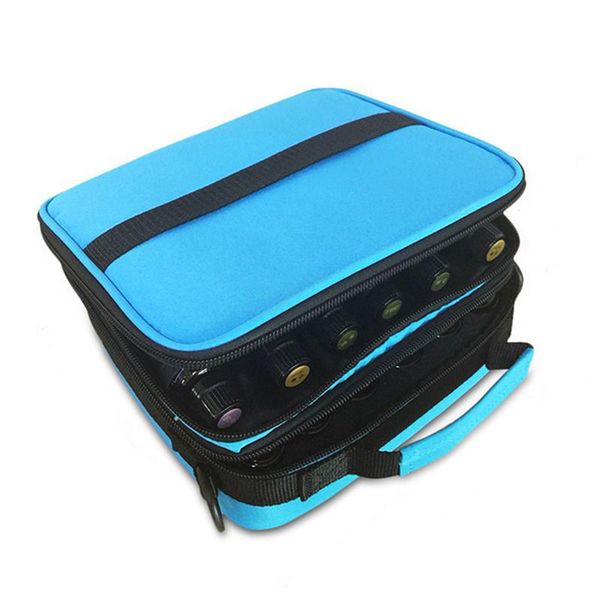 

42 bottles essential oil carrying case make up storage bag double zipper cosmetic bag 3 colors for traveling sturdy