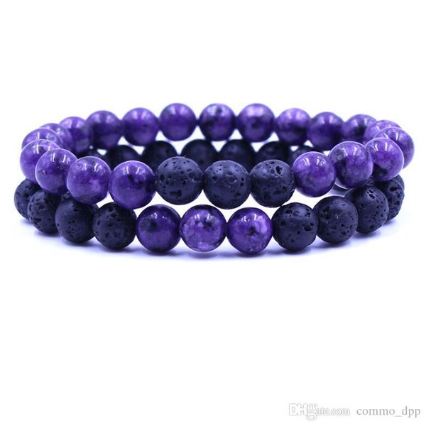 

новый healing натуральный камень пара браслет из бисера наборы lava rock бирюзовые тигровый глаз бисер цепи wrap браслет моды diy ювелирных, Black