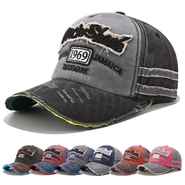 

2020 fashionable retro baseball caps for men and women.new style baseball cap with a broken border 1969 embroidered sunbonnet wholesale, Blue;gray
