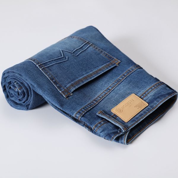 

men's jeans 2021 mens fashion blue men smart casual slim stretch classic denim pants trousers plus size 28-40