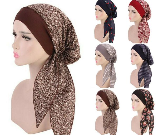 

2019 New Muslim Bandana Hat Fashion Cancer Turban Women's Chemo Head Scarf Caps