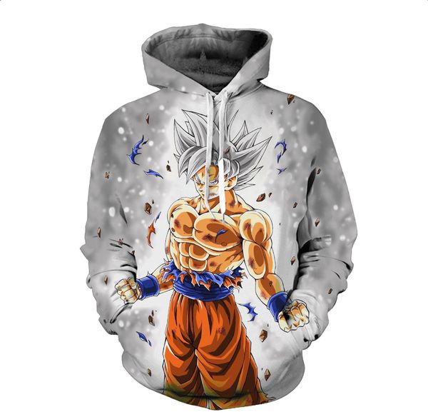 

оптовая мода 3d printed фуфайки dragonabll z vegeta hoodie драконий super super саян капюшоном top свитер ypf73, Black