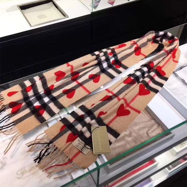 

2019 black red heart 100 ca hmere winter carf for women and men luxury cla ic ca hmere carf in check and heart de igner infinity carf, Black;white