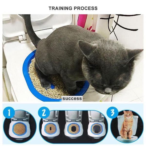

eleg-plastic cat toilet training kit litter box puppy mat trainer pet cleaning product