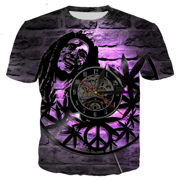 

popular singer reggae bob marley t shirt men women funny 3d print summer short sleeve o neck crewneck casual a104, White;black