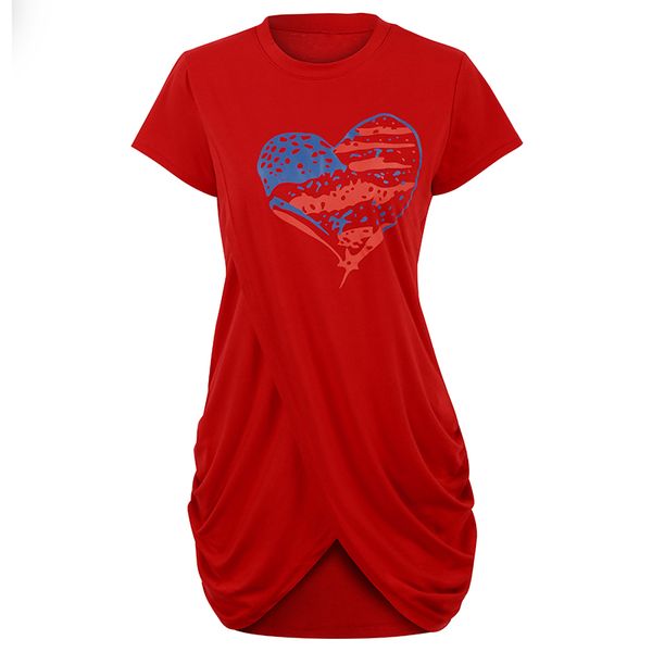 

women mini dress love heart pattern print short casual ladies dresses o neck short sleeve irregular plus size summer dress, Black;gray