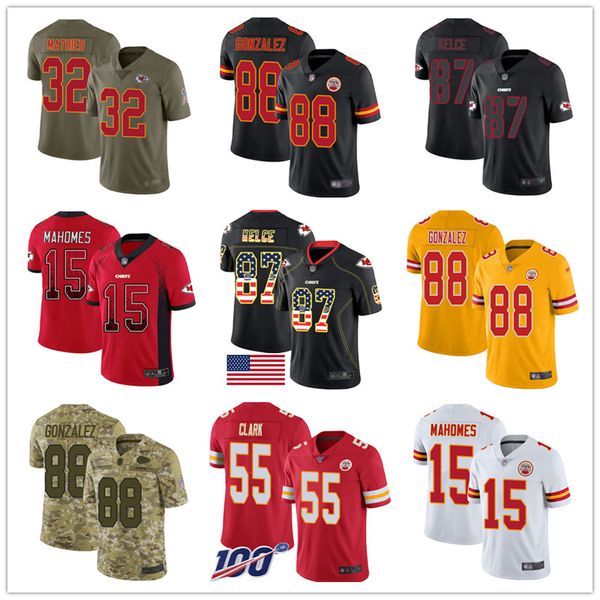 

Custom Chiefss Jerseys Tony Gonzalez Patrick Mahomes Tyrann Mathieu Travis Kelce Sammy Watkins Frank Clark Men Football Jersey
