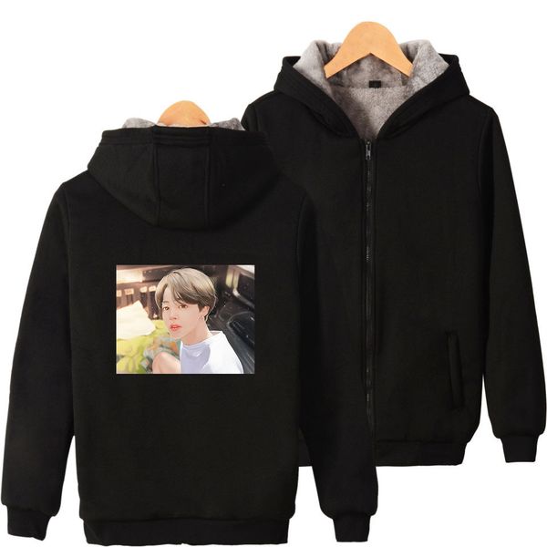 

2019 bts мультфильм 2 сгущение молнии даже hat и караульной хлопок одежда, Red