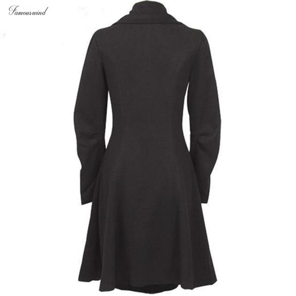 

long fashion trench woolen coat women winter black stand collar gothic overcoat elegant women coat female vintage, Tan;black