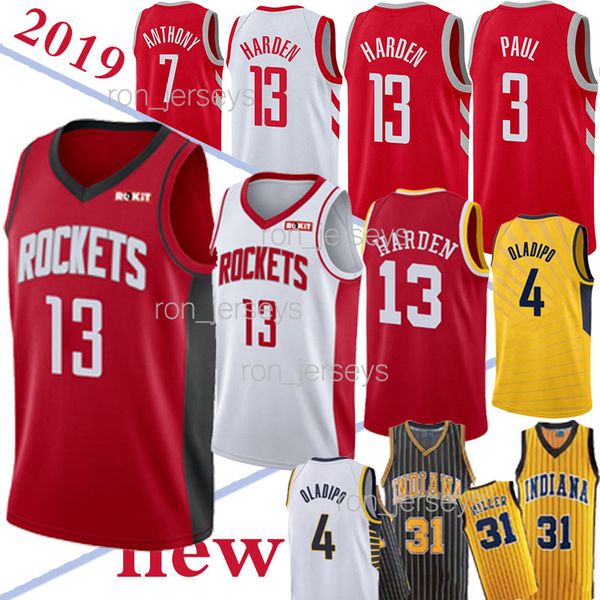 

13 harden jerseys 0 westbrook ncaa 31 miller chris 3 paul 4 oladipo jersey 2019 new 100% stitched jersey, Black;red