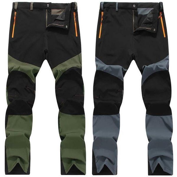 

plus size men outdoor waterproof outdoor pants soft shell trousers camp fish trekking climb hiking sports travel training pants, Black