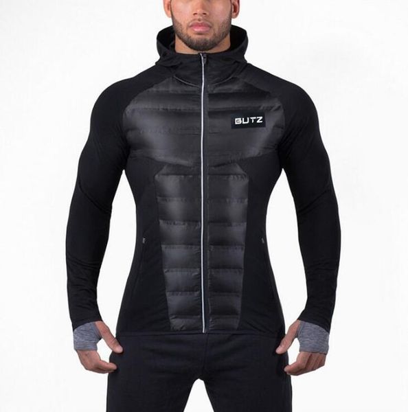 

men's jacket coat winter autumn running down jacket men fitness hoodies joggers gym running male for men sport, Black;red
