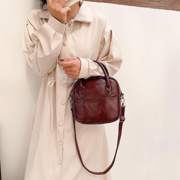 

women shoulder handbag pu leather pure color casual shopping crossbody messenger bags classic phone purse