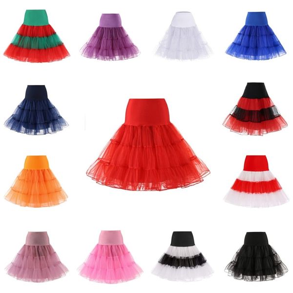

tulle skirts women fashion high waist pleated tutu skirt vintage 50s petticoat crinoline underskirt faldas women skirt cpa668, White