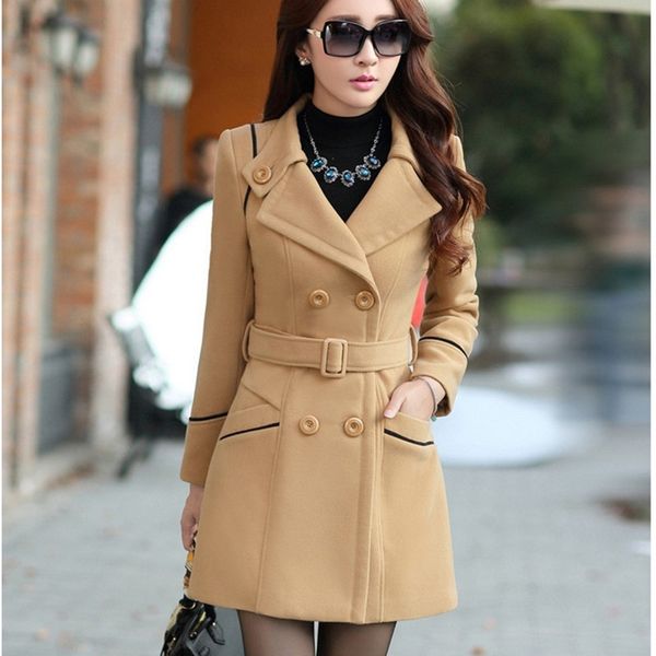 

women spring wool long coat 2019 vintage elegant women clothes fashion korean office casual oversize coat, Black