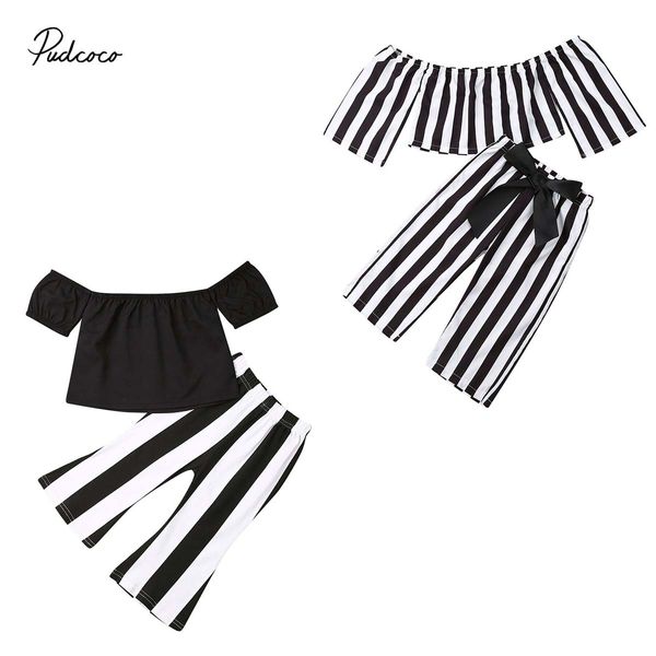 

Newest Arrival 1-6T Toddler Baby Kid Girl Striped Clothes Outfits Shirt Tops+Stripe Long Pants Summer Outfits Clothing Set