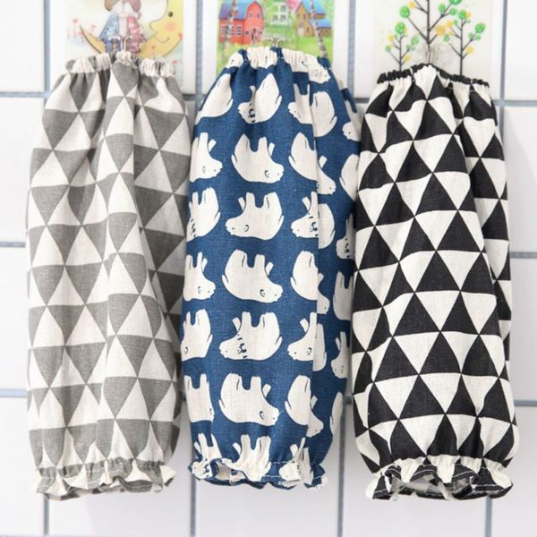 

cotton&linen nordic painting sleeves long arm accessories cleaning oversleeves kitchen clean women's