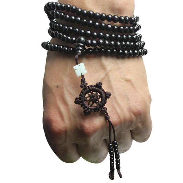 Tibetischen natürlichen Sandelholz buddhistischen Buddha Meditation 216 Perlen Holz Gebetskette Mala Armband Halskette