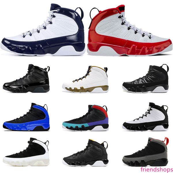 

2020 men basketball shoes 9s gym red dream it do it unc black white statue athletic sports sneaker size 7-13