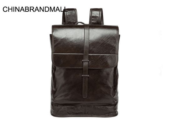 

большая емкость повседневный рюкзак geninue кожу мягкой телячьей кожи школы сумка для мужчин