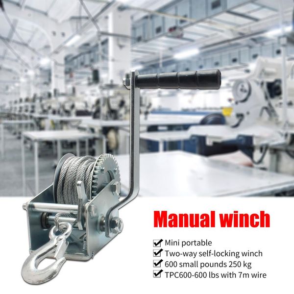 

600/1600/3500lb steel cable hand winch crank gear winch atv boat trailer heavy duty hand tool lifting sling
