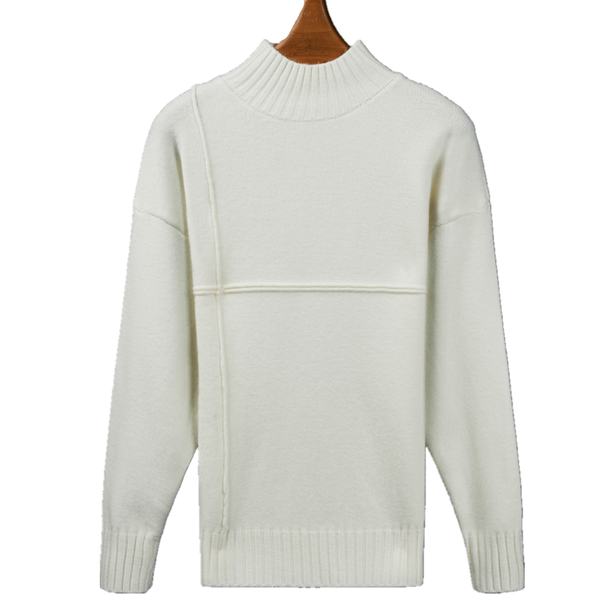 

y2297-a1481 2020 spring autumn winter new men fashion knit pure color half high-neck sweater wholesale ing, White;black