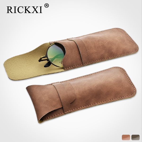 

soft eyes reading glasses bag pu leather pocket glasses pouch for men sunglasses bag eyewear accessories, Silver