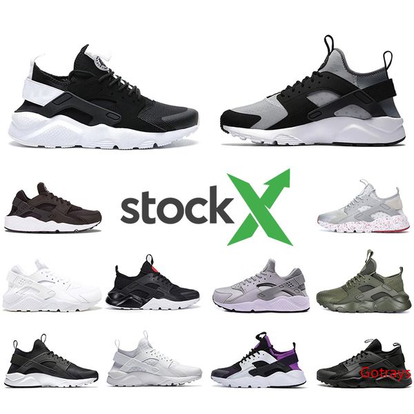 

stock x huarache iv 4.0 iv 1.0 mens running shoes triple black white red silver huaraches men trainers women sports sneakers