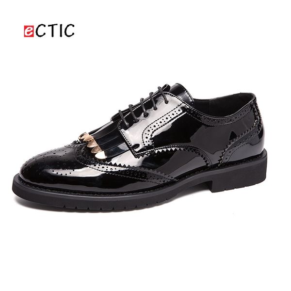 

ectic 2019 plus size 47 walking men business shoes leisure oxford brogue shoes formal man party shiny gold zapatos hombre, Black